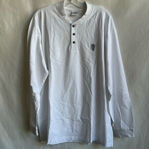 Celebrity Cruises white long sleeve Henley shirt, size L/XL